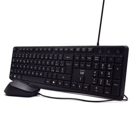 Ewent EW3005 tastiera Mouse incluso Ufficio USB QWERTY Italiano Nero