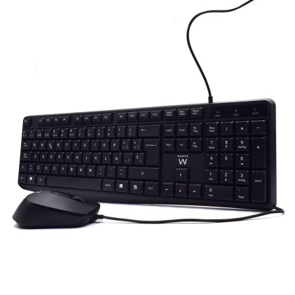 Ewent EW3006 tastiera Mouse incluso Ufficio USB QWERTY Spagnolo Nero
