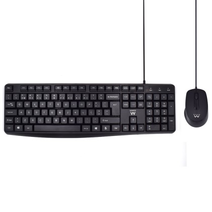 Ewent EW3007 tastiera Mouse incluso Ufficio USB QWERTY Portoghese Nero