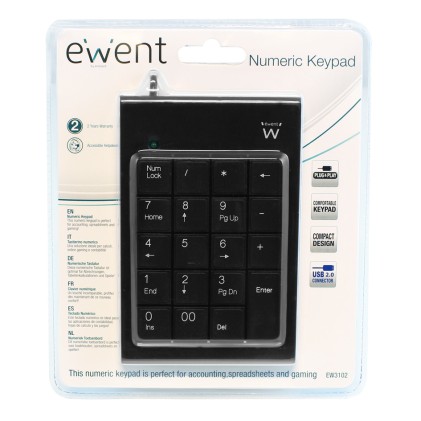 Ewent EW3102 tastierino numerico PC/server USB Nero