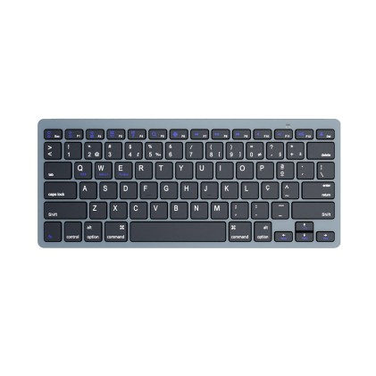 Ewent EW3120 tastiera Universale Bluetooth QWERTY Portoghese Nero, Grigio