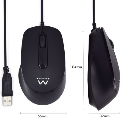Ewent EW3159 mouse Ufficio Ambidestro USB tipo A Ottico 1000 DPI