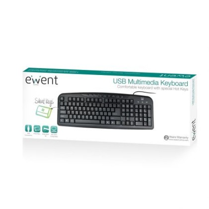 Ewent EW3195 tastiera Casa USB QWERTZ Portoghese Nero