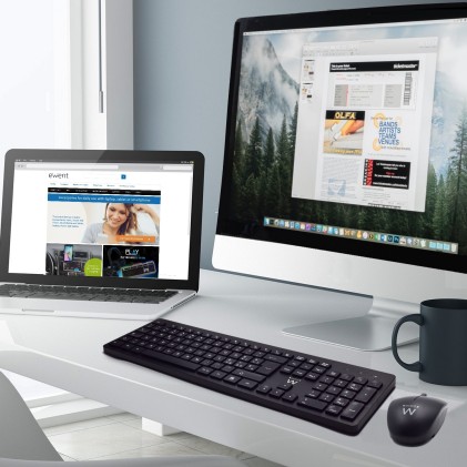 Ewent EW3256 tastiera Mouse incluso Universale RF Wireless QWERTY Spagnolo Nero