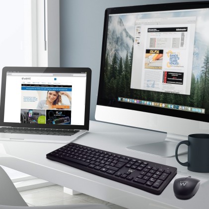 Ewent EW3258 tastiera Mouse incluso Universale QWERTY Portoghese Nero