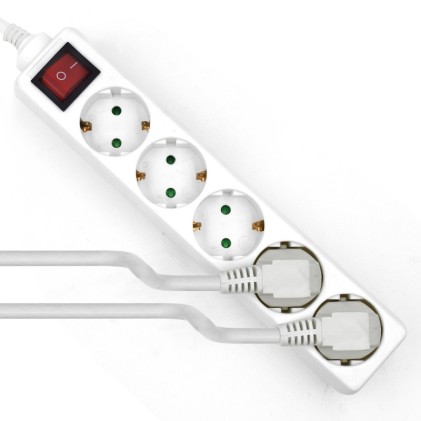 Ewent EW3916 prolunghe e multiple 1,5 m 5 presa(e) AC Interno Bianco