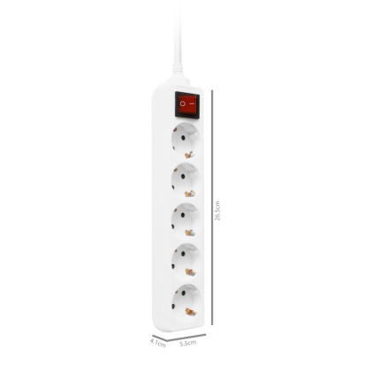 Ewent EW3916 prolunghe e multiple 1,5 m 5 presa(e) AC Interno Bianco