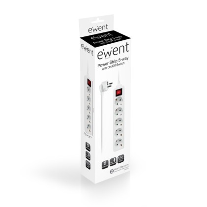 Ewent EW3916 prolunghe e multiple 1,5 m 5 presa(e) AC Interno Bianco
