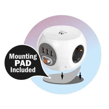 Ewent EW3939 prolunghe e multiple 1,5 m 3 presa(e) AC Interno Bianco