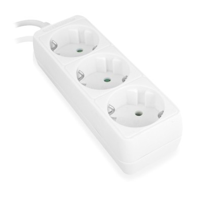 Ewent EW3958 prolunghe e multiple 1,5 m 3 presa(e) AC Interno Bianco