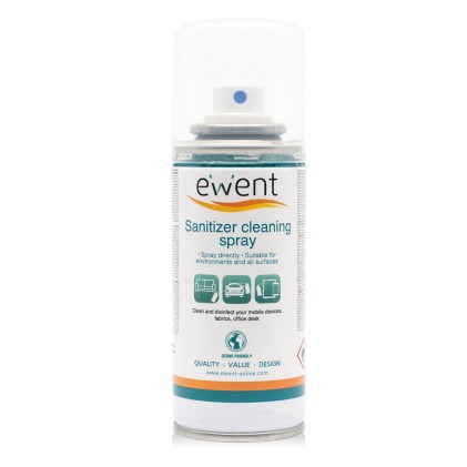 Ewent Spray Desinfectante para Superficies - 400ml - Formula con Detergente - Antiolores - Color Transparente
