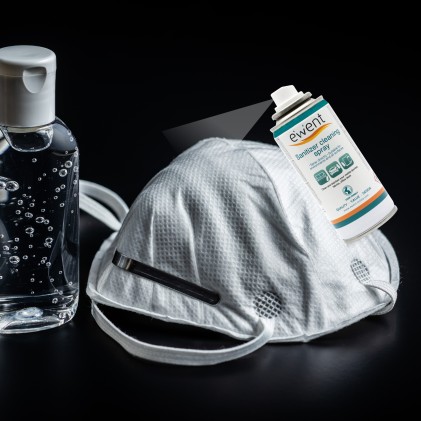 Ewent Spray Desinfectante para Superficies - 400ml - Formula con Detergente - Antiolores - Color Transparente