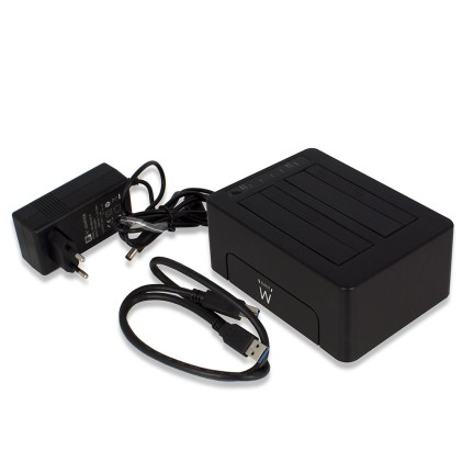 Ewent EW7014 docking station per unità di archiviazione USB 3.2 Gen 1 (3.1 Gen 1) Type-A Nero