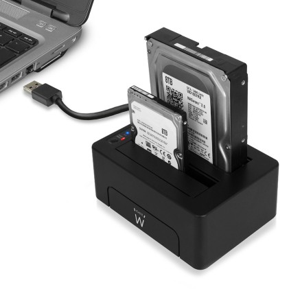 Ewent EW7014 docking station per unità di archiviazione USB 3.2 Gen 1 (3.1 Gen 1) Type-A Nero