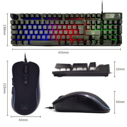Ewent PL3200 tastiera Mouse incluso Gaming USB QWERTY Italiano Nero