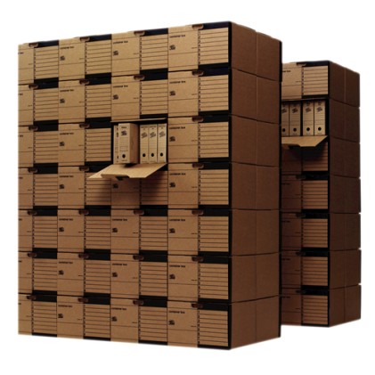 Fellowes Loeffs Confezione da 15 Contenitori per File Jumbo Plus - Colore Marrone