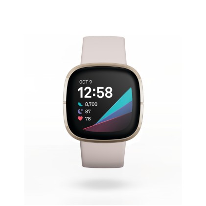 Smartwatch Fitbit 811138036973 Sense Bianco Lunare E Oro