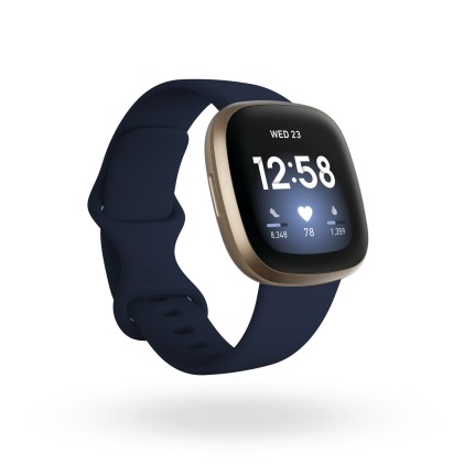 Smartwatch Fitbit 811138039769 Versa 3 Blu Notte E Oro