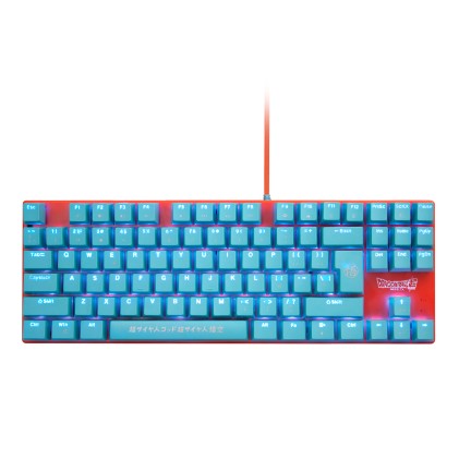 FR-TEC PC Dragon Ball Super Keyboard GOKU tastiera USB QWERTY Blu, Arancione