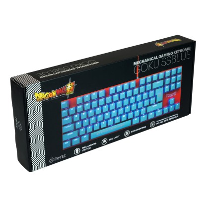 FR-TEC PC Dragon Ball Super Keyboard GOKU tastiera USB QWERTY Blu, Arancione