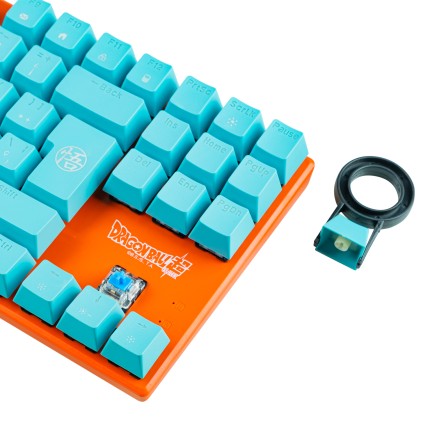 FR-TEC PC Dragon Ball Super Keyboard GOKU tastiera USB QWERTY Blu, Arancione