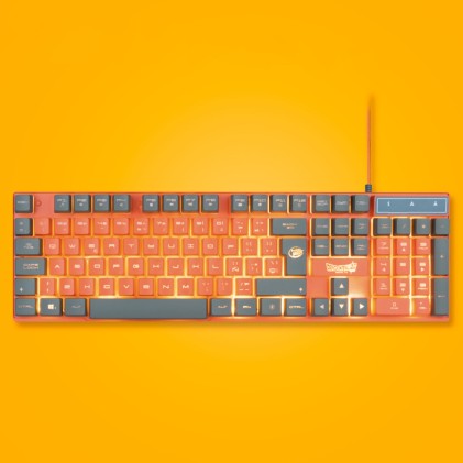 FR-TEC PC Dragon Ball Super PACK Keyboard + Mouse + Mousepad tastiera Mouse incluso USB Grigio, Arancione