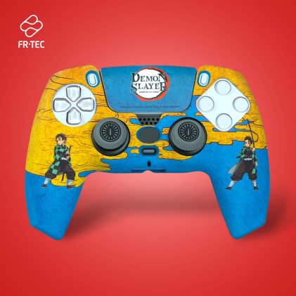 FR-TEC Demon Slayer Kimetsu No Yaiba Tanjiro Kamado Pack per controller PS5 con guscio rigido + impugnature + adesivo touchpad