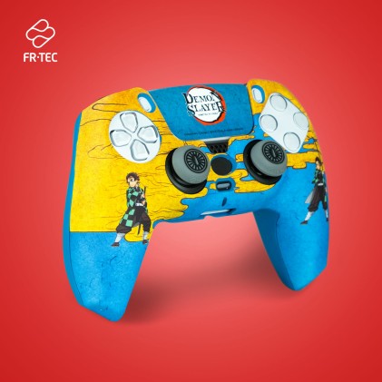 FR-TEC Demon Slayer Kimetsu No Yaiba Tanjiro Kamado Pack per controller PS5 con guscio rigido + impugnature + adesivo touchpad