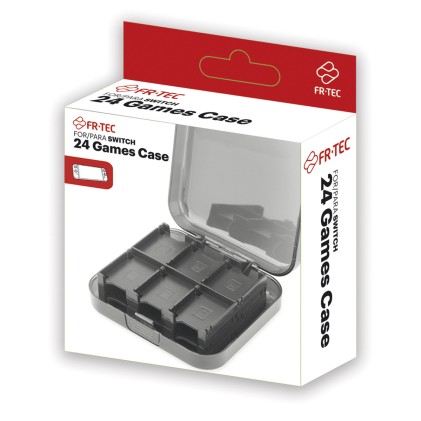 Custodia da trasporto FR-TEC per giochi Switch - Protezione e conservazione per 24 cartucce e 2 schede MicroSD - Personalizzabile e organizzata - Colore nero