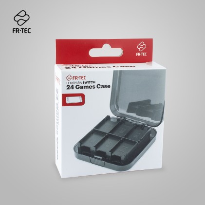 Custodia da trasporto FR-TEC per giochi Switch - Protezione e conservazione per 24 cartucce e 2 schede MicroSD - Personalizzabile e organizzata - Colore nero