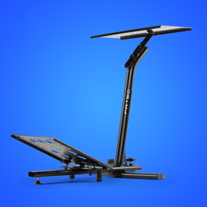 FR-TEC Struttura in Metallo per Volante e Cambio - Doppio Punto di Fissaggio - Altezza e Distanza Regolabili - Antiscivolo - Montaggio Facile - Colore Nero