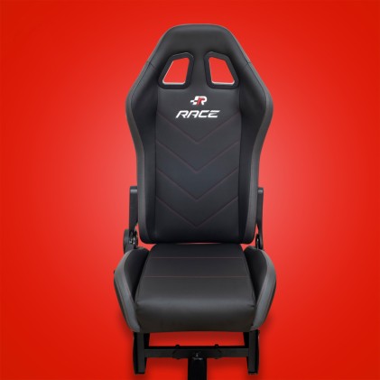 Sedile da corsa FR-TEC Sedile simulatore di gara - Sedile avvolgente - Schienale 81 cm - Inclinazione fino a 135&deg; - Base volante 45x22 cm - Struttura regolabile - Cuscinetti antiscivolo - Base pedali regolabile - Colore nero