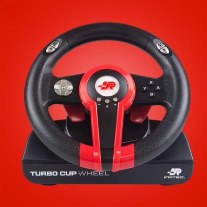 FR-TEC Turbo cup Nero, Rosso Sterzo + Pedali Nintendo Switch, Nintendo Switch Lite, PC