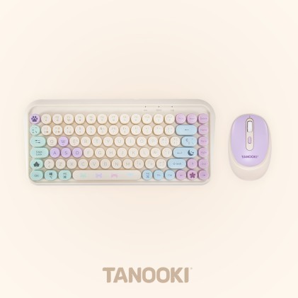 TANOOKI TNK4001 tastiera Mouse incluso Casa USB + Bluetooth QWERTY Inglese, Spagnolo Crema