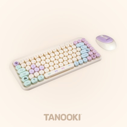 TANOOKI TNK4001 tastiera Mouse incluso Casa USB + Bluetooth QWERTY Inglese, Spagnolo Crema