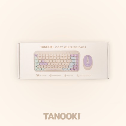 TANOOKI TNK4001 tastiera Mouse incluso Casa USB + Bluetooth QWERTY Inglese, Spagnolo Crema