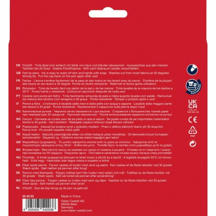 Faber Castle Confezione da 36 pennarelli - Inchiostro lavabile- Colori assortiti