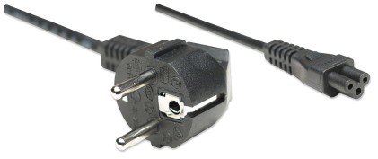 Manhattan 371131 cavo di alimentazione Nero 1,8 m CEE7/4 Accoppiatore C5
