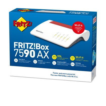 AVM FRITZBOX 7590AX VOIP VDSL MODEM/ROUTER AX2800 WIFI 6 DUAL BAND