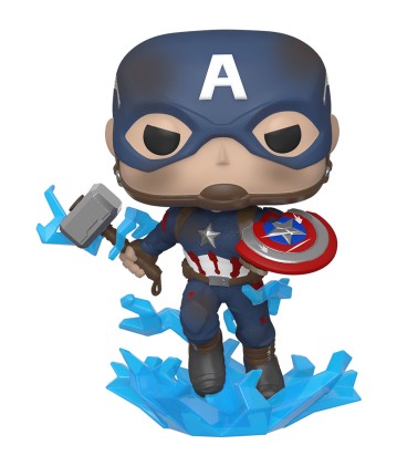 FUNKO POP Marvel: Endgame- Capt A w/Broken Shield & Mjolnir