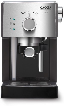 Gaggia Viva Deluxe RI8435/11 Macchina da Caff&egrave; Cialde 44mm/Macinato Black/Inox