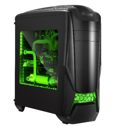 Case Gammec ALIEN nero ATX 2.0 Green Light