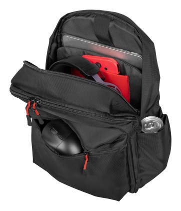 Zaino per laptop Genesis Pallad 200 per computer portatili fino a 14,1" - Capacit&agrave; 19 litri - 6 scomparti - Nero