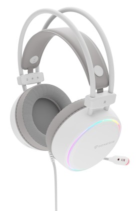 GENESIS Neon 613 G2 White Auricolare Cablato A Padiglione Gaming USB tipo A Bianco