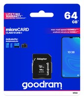 GOODRAM memory card Micro SDXC 64GB Class 10 UHS-I + Adapter
