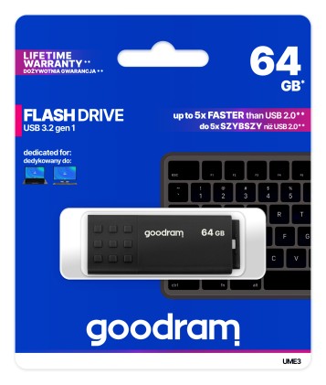 GOODRAM memory USB UME3 64GB USB 3.0 Black