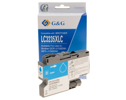 Cartuccia d'inchiostro compatibile G&G Brother LC3235XL/LC3233 ciano - Sostituisce LC3235XLC/LC3233C