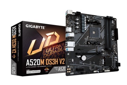 Scheda madre Gigabyte A520M DS3H V2 AMD AM4 4xDDR4 - M.2, SATA, PCIe3.0 - HDMI, DisplayPort, DVI, RJ-45, USB 3.2 - MicroATX