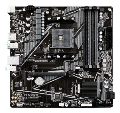 Scheda madre Gigabyte A520M DS3H V2 AMD AM4 4xDDR4 - M.2, SATA, PCIe3.0 - HDMI, DisplayPort, DVI, RJ-45, USB 3.2 - MicroATX