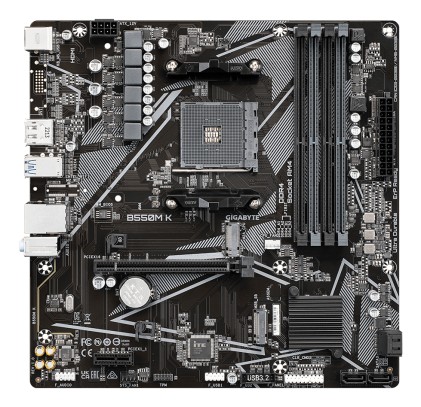 Scheda madre Gigabyte B550M K AMD AM4 4xDDR4 - M.2, SATA, PCIe4.0 - HDMI, DisplayPort, RJ-45, USB 3.2 - MicroATX